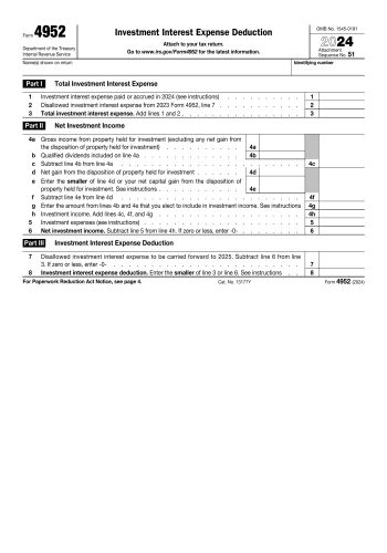 4952 - 4952 Tax Form for 2025