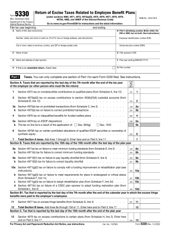 5330 - 5330 Tax Form for 2025