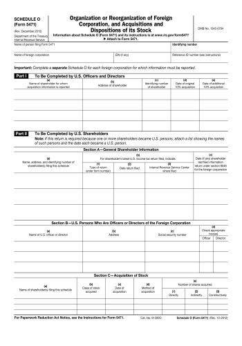 5471 Schedule O - 5471 Schedule O Tax Form for 2025