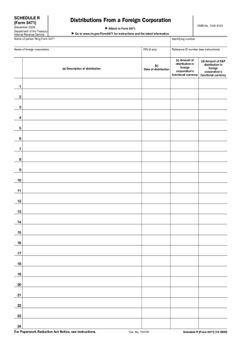 5471 - 5471 (Schedule R) Tax Form for 2025