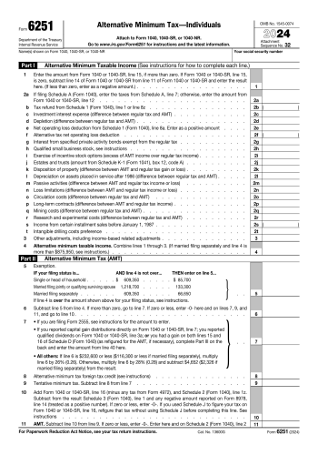 6251 - 6251 Tax Form for 2025