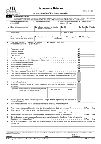 712 - 712 Tax Form for 2025