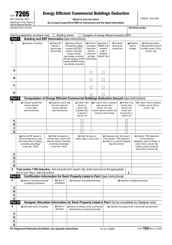 7205 - 7205 Tax Form for 2025