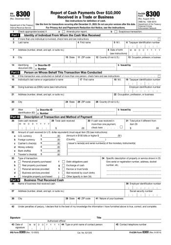 8300 - 8300 Tax Form for 2025