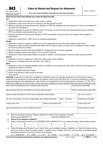 843 - 843 Tax Form for 2025