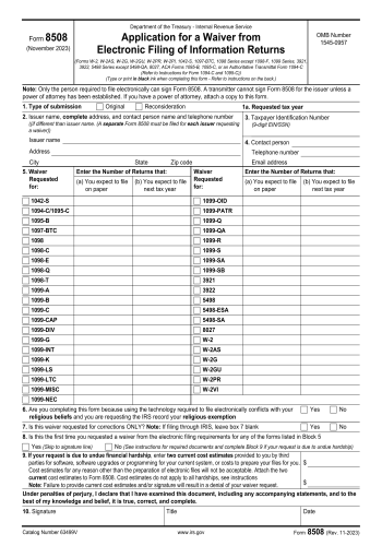 8508 - 8508 Tax Form for 2025