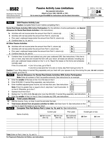 8582 - 8582 Tax Form for 2025