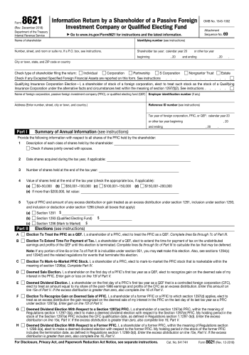 8621 - 8621 Tax Form for 2025