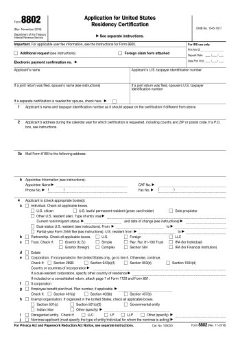 8802 - 8802 Tax Form for 2025