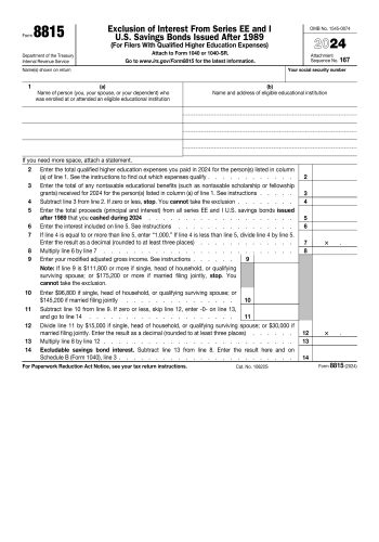 8815 - 8815 Tax Form for 2025