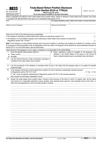 8833 - 8833 Tax Form for 2025