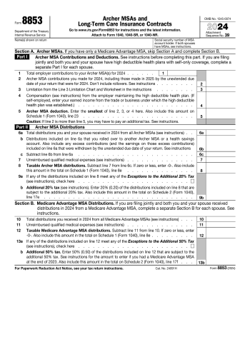 8853 - 8853 Tax Form for 2025