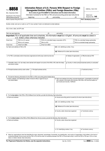 8858 - 8858 Tax Form for 2025