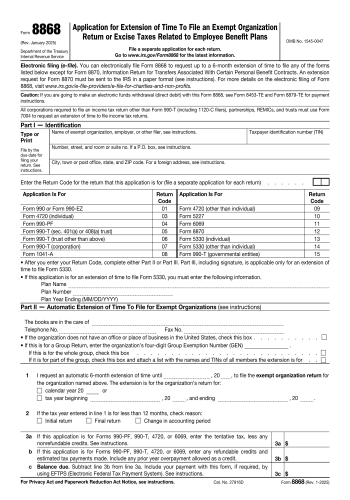 8868 - 8868 Tax Form for 2025