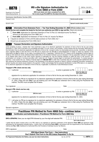 8878 - 8878 Tax Form for 2025