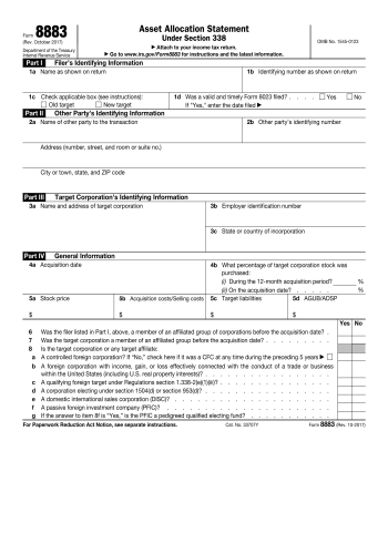 8883 - 8883 Tax Form for 2025