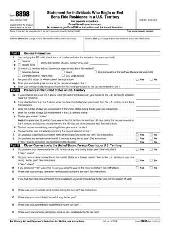 8898 - 8898 Tax Form for 2025