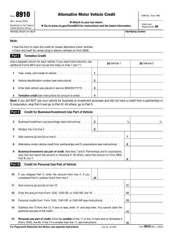 8910 - 8910 Tax Form for 2025