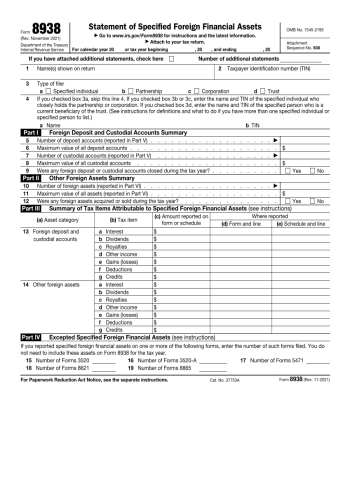 8938 - 8938 Tax Form for 2025