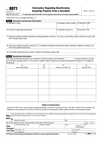 8971 - 8971 Tax Form for 2025