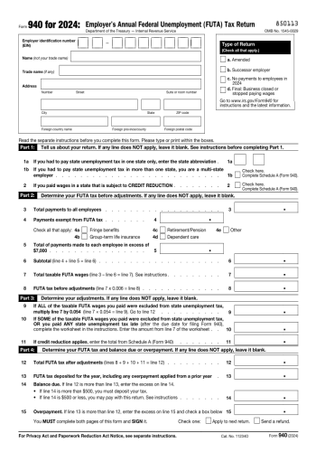 940 - 940 Tax Form for 2025