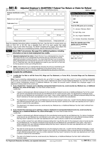 941-X - 941-X Tax Form for 2025