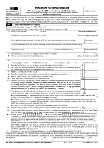 9465 - 9465 Tax Form for 2025