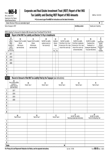 965-B - 965-B Tax Form for 2025