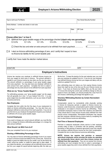 A-4 - A-4 Tax Form for 2025