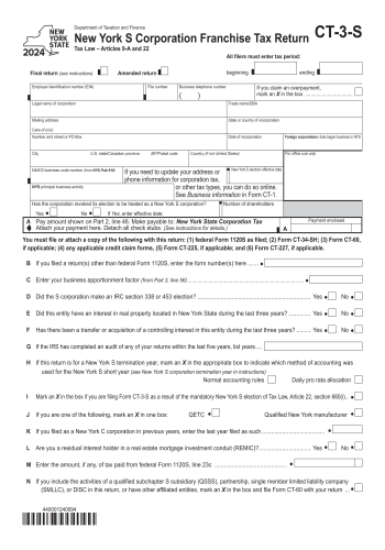 CT-3-S - CT-3-S Tax Form for 2025