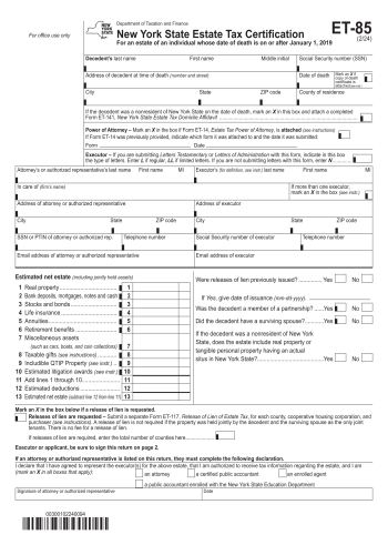 ET-85 - ET-85 Tax Form for 2025