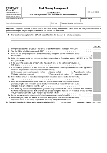 G-1 5471 - G-1 5471 Tax Form for 2025