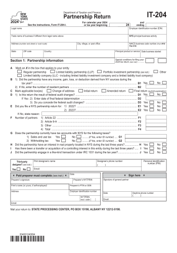 IT-204 - IT-204 Tax Form for 2025