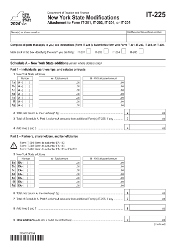 IT-225 - IT-225 Tax Form for 2025