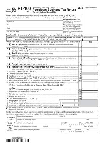 PT-100 - PT-100 Tax Form for 2025
