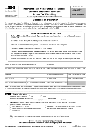 SS-8 - SS-8 Tax Form for 2025