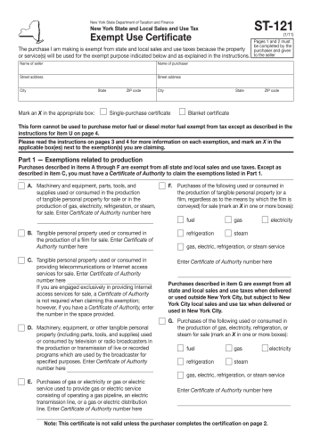 ST-121 - ST-121 Tax Form for 2025