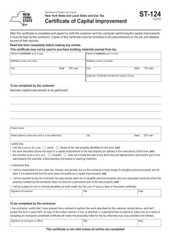 ST-124 - ST-124 Tax Form for 2025