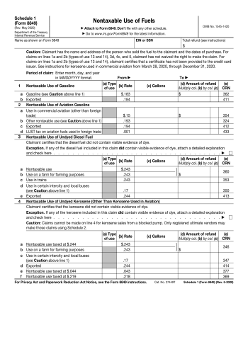 Schedule 1 8849 - Schedule 1 8849 Tax Form for 2025