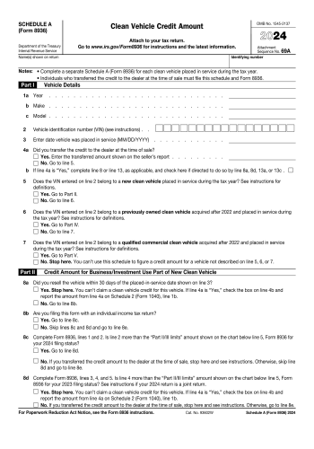 Schedule A (form 8936) - Schedule A (8936) Tax Form for 2025