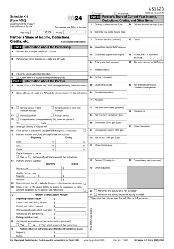Schedule K-1 (1065) - Schedule K-1 (1065) Tax Form for 2025