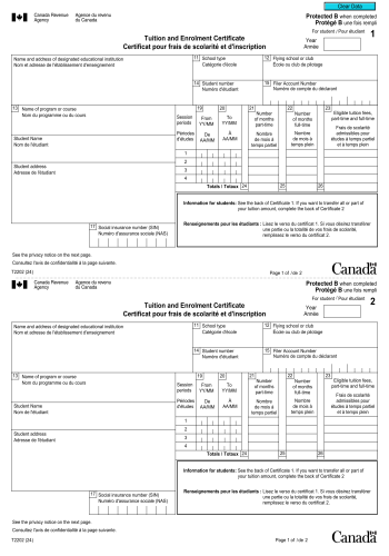 T2202 - T2202 Tax Form for 2025