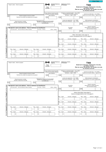 T4A - T4A Tax Form for 2025