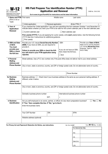 W-12 - W-12 Tax Form for 2025