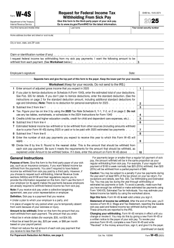 W-4S - W-4S Tax Form for 2025
