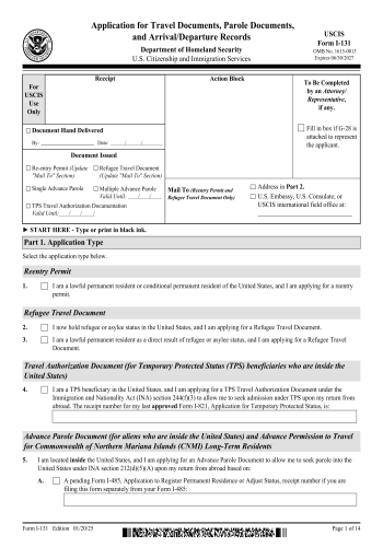 I-131 - I-131 Form for 2025