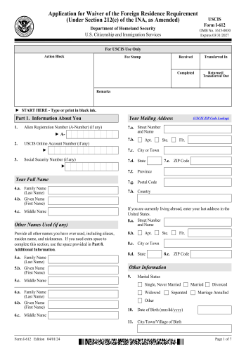 I-612 - I-612 Form for 2025