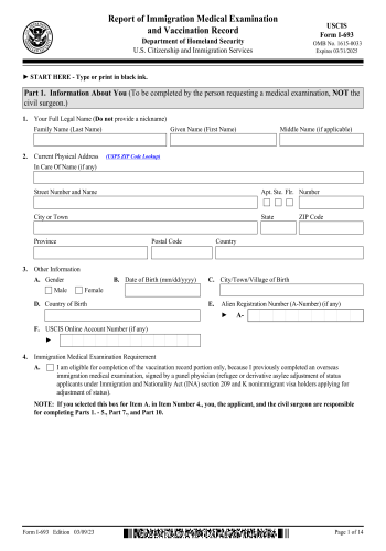I-693 - I-693 Form for 2025