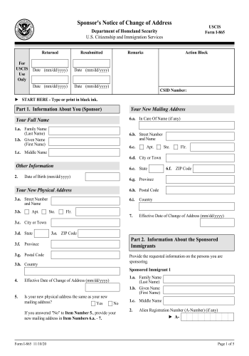 I-865 - I-865 Form for 2025