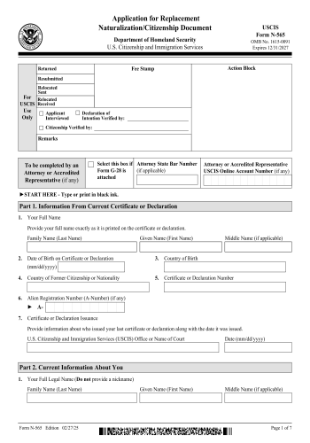 N-565 - N-565 Form for 2025